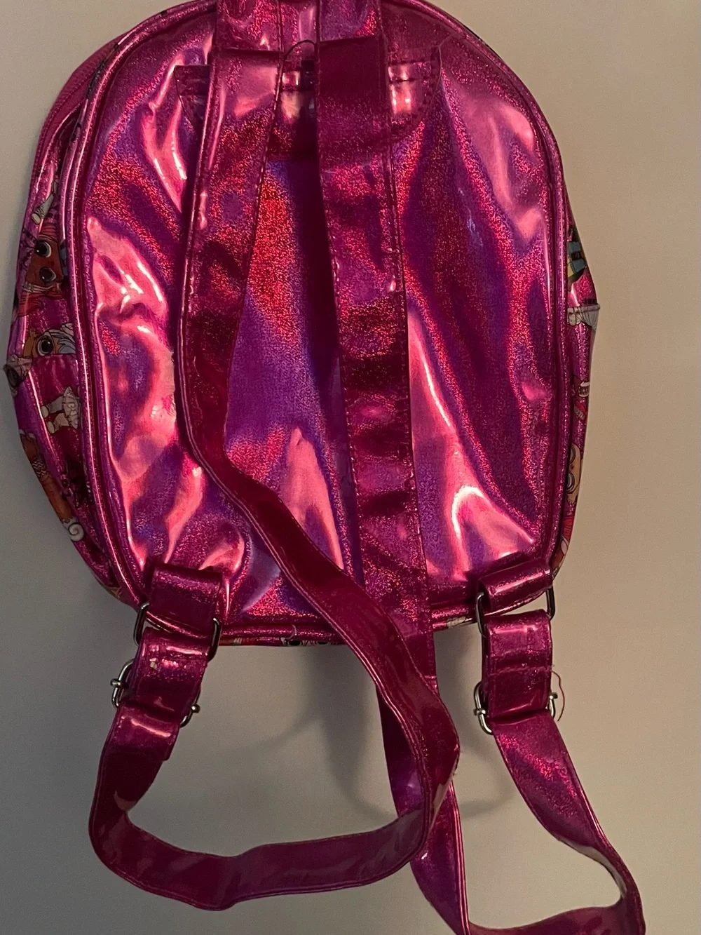 L.O.L. Surprise! Pink Glitter Mini Backpack with Teal Hair Character